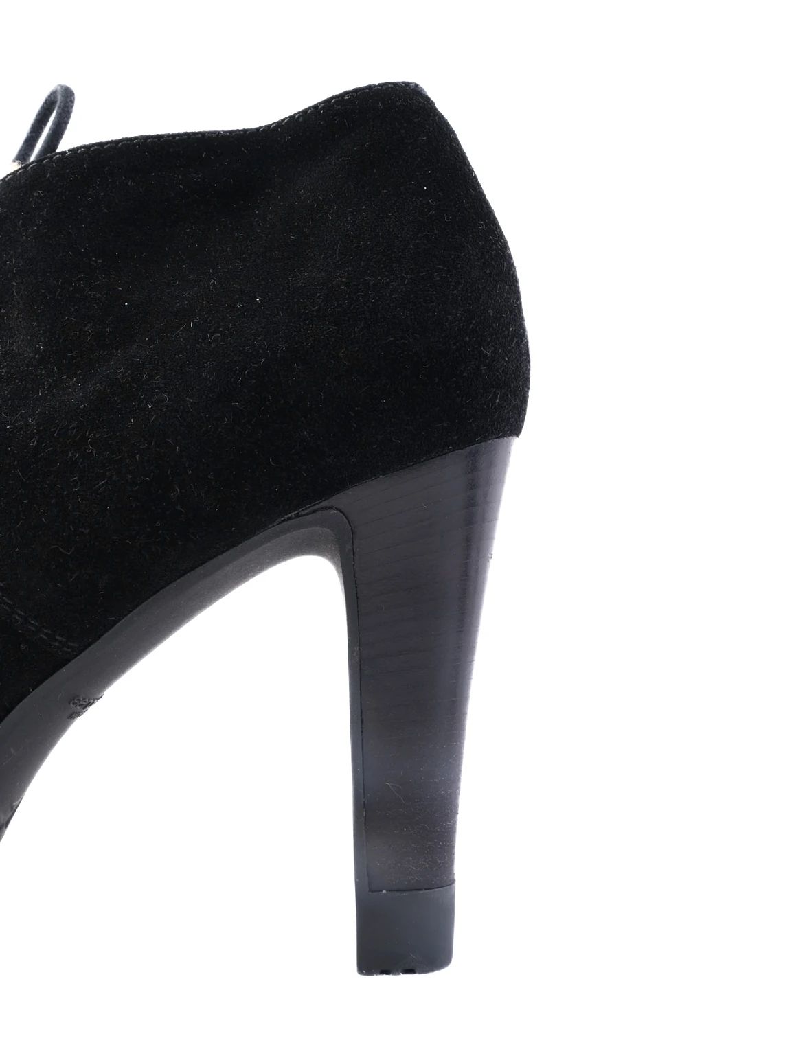 Sergio Rossi Black Genuine Suede High-Heeled Ankle Boots Size 35.5, 37.5