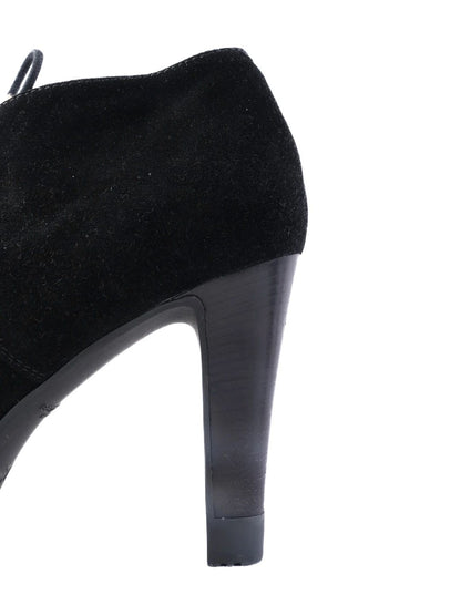 Sergio Rossi Black Genuine Suede High-Heeled Ankle Boots Size 35.5, 37.5