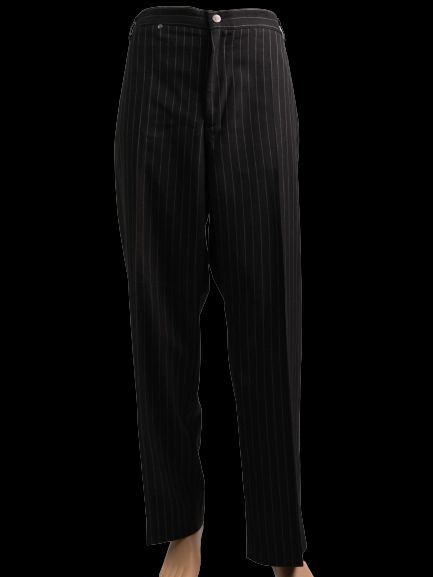 Excellent GF Ferre Black Pinstripe Pants Size 4XL Cotton