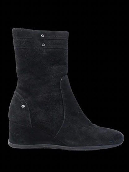 Perfect Giovanni Fabiani Black Genuine Suede Wedge Boots Size 37.5