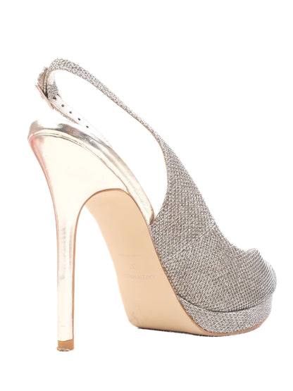 Excellent Karen Millen Gray Leather Slingback High Heels Size 37