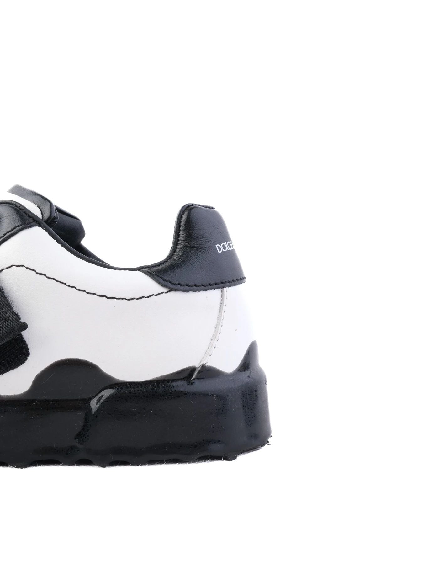 Excellent Dolce &amp; Gabbana Black &amp; White Leather Sneakers Size 29 for Kids