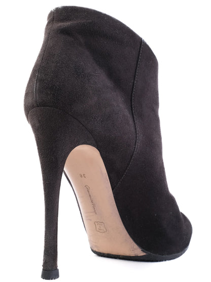 GIANVITO ROSSI Black Leather High-Heeled Ankle Boot Size 38 Excellent
