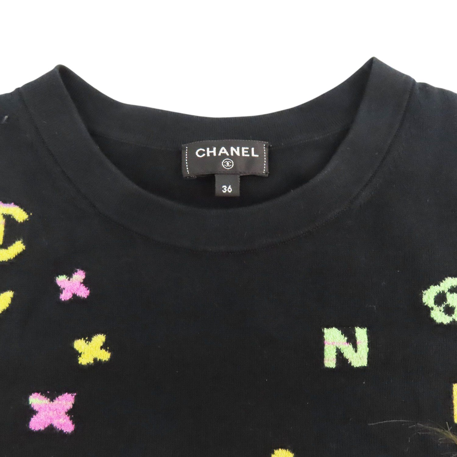 Chanel Short Sleeve T-shirt Black Cotton 36