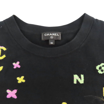 Chanel Short Sleeve T-shirt Black Cotton 36