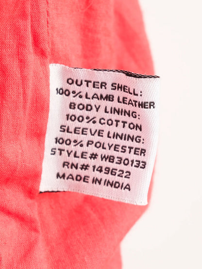 Excellent Walter Baker Red Leather Biker Jacket Size L