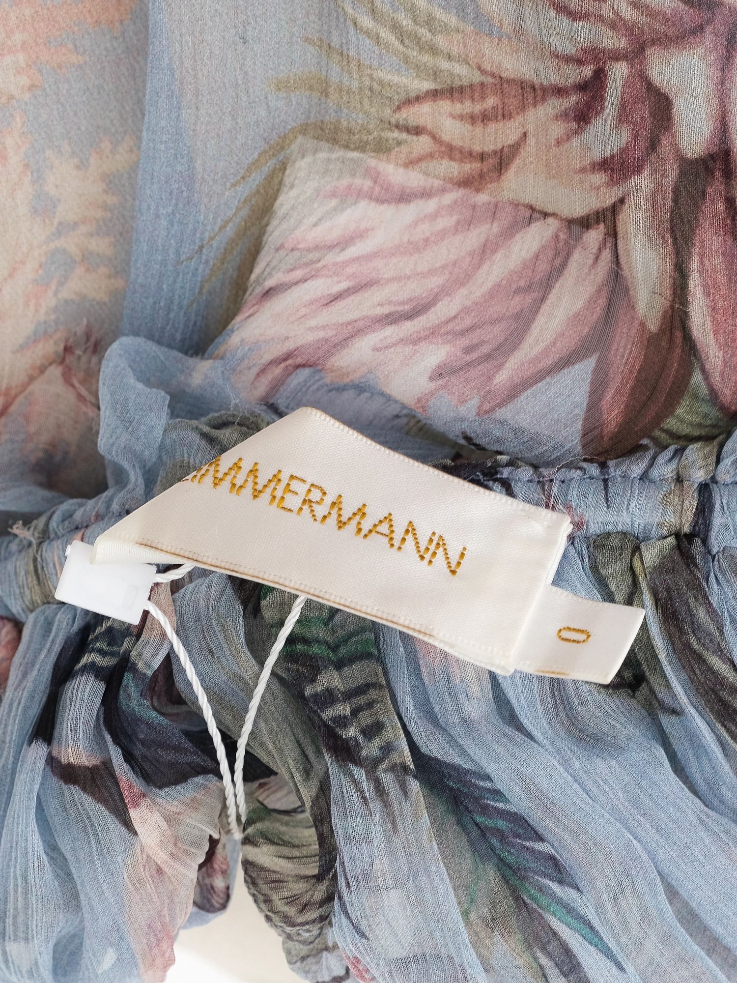 Excellent Zimmerman Floral Silk Blouse XS Pastel Combined Color