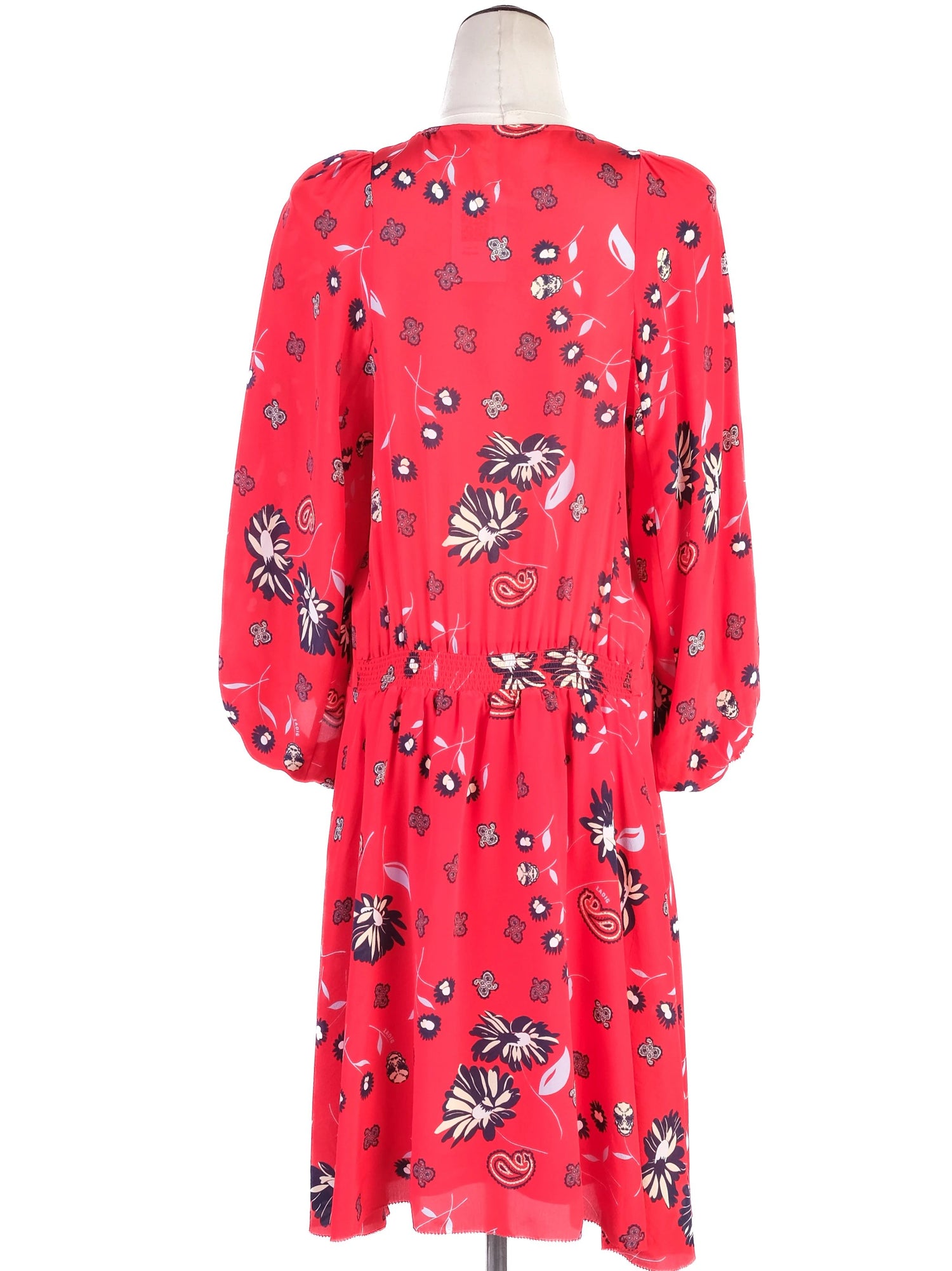 Excellent Zadig&amp;Voltaire Red Floral Silk Dress Size S