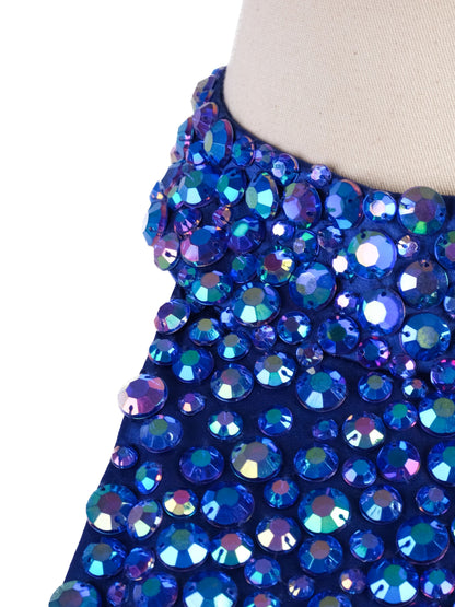 Perfect Sherri Hill Blue Ball Gown Size M with Beaded Bodice