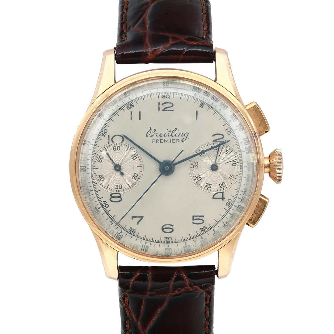 Vintage Breitling Premier 18K Rose Gold Hand Wind Vintage Mens Watch 789