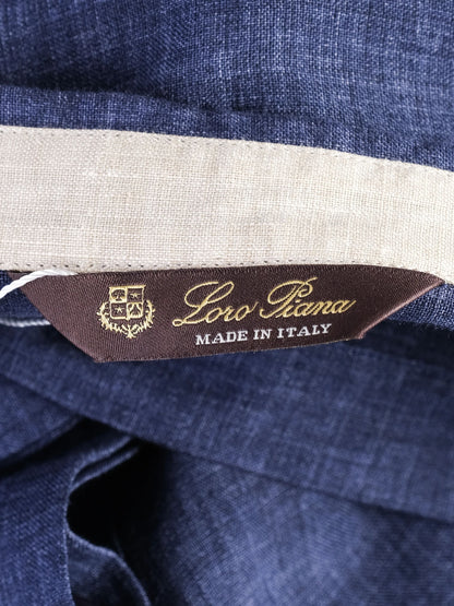 Excellent Loro Piana Blue Long Sleeve Button-Up Shirt Size M
