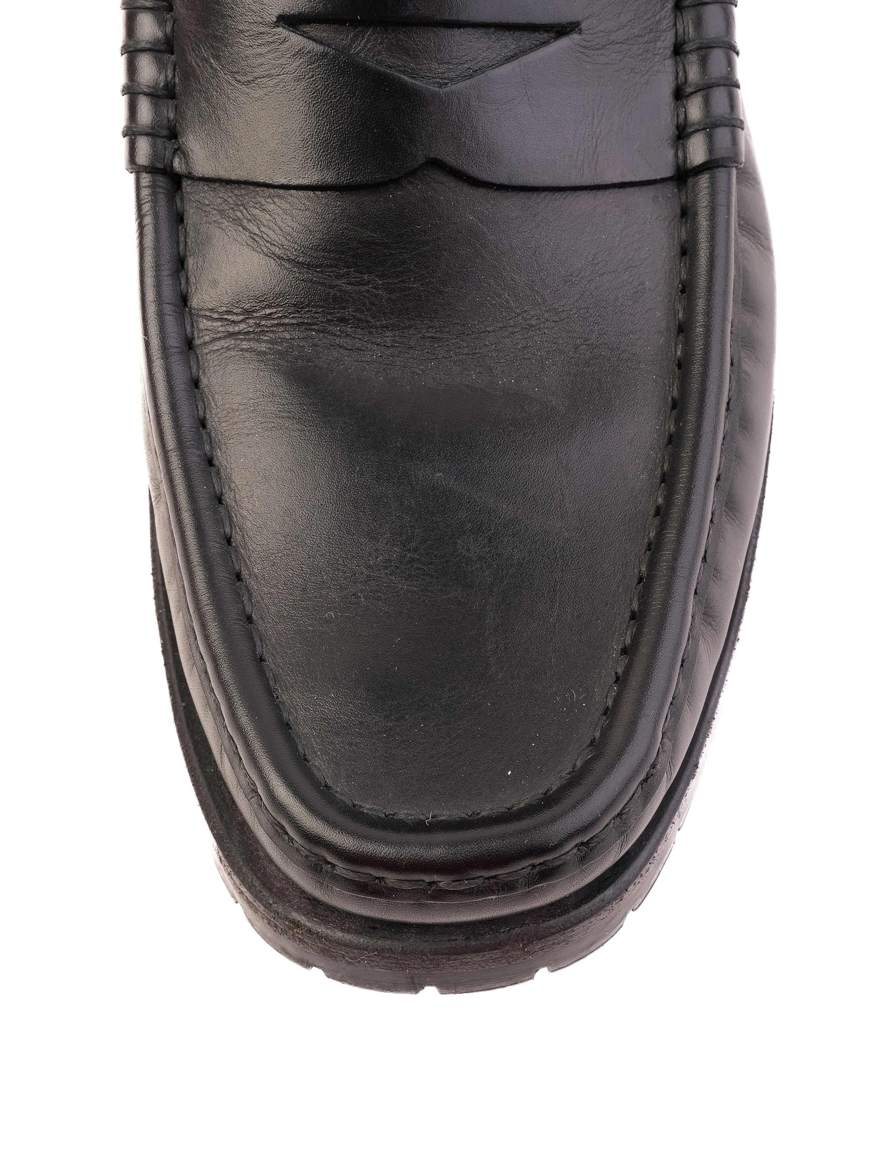 Excellent A.Testoni Black Leather Loafers Size 40 for Men