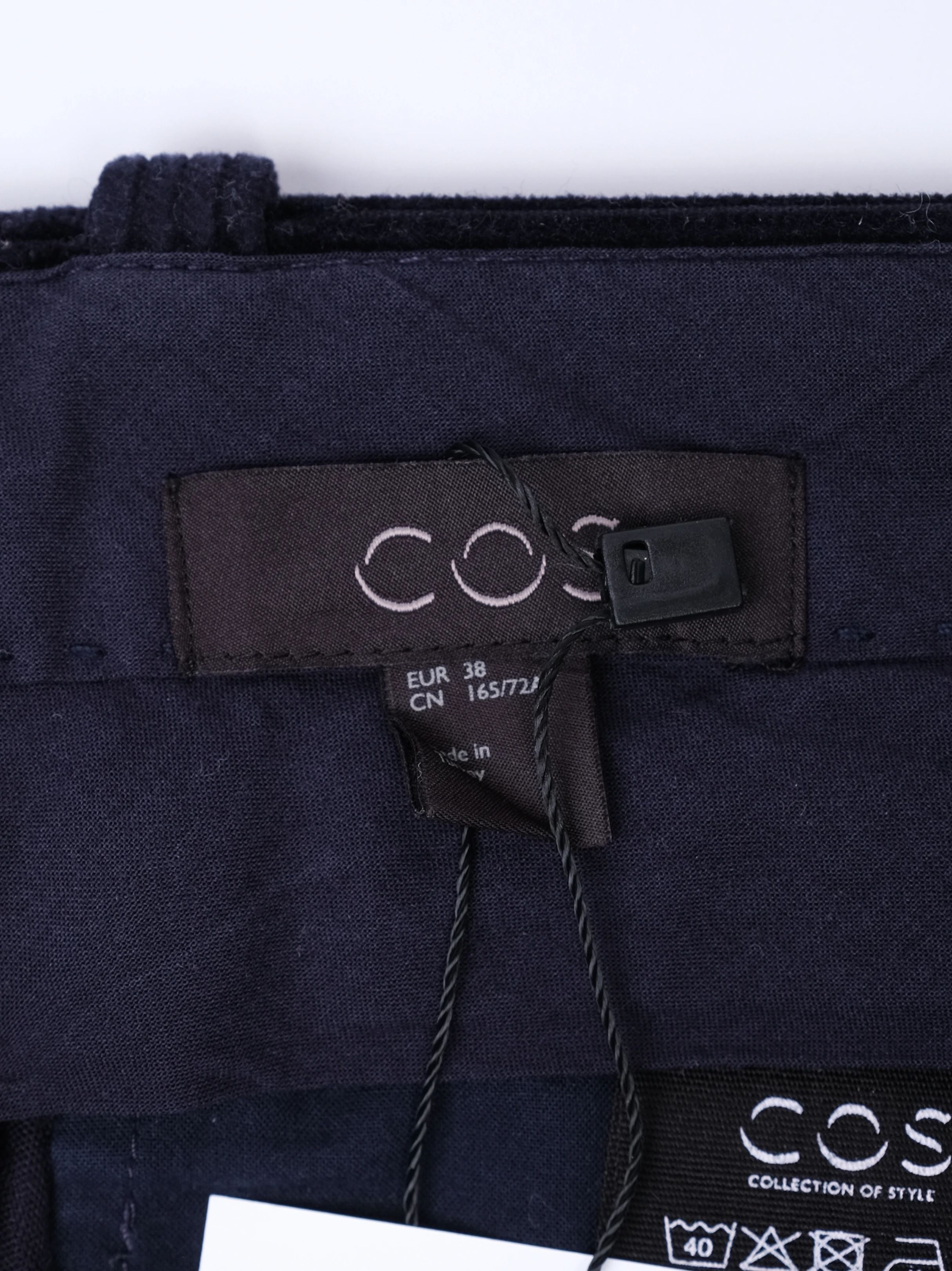 Excellent Cos Blue Corduroy Shorts Size M Women Elastane