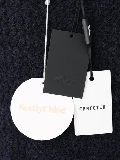 NEW SeeByChloe Blue Nylon Long Sleeve Sweater Size M