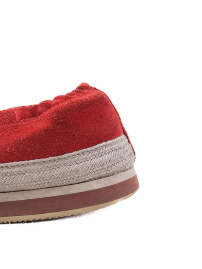 Excellent Prada Red Suede Slip-On Shoes Size 42 for Men