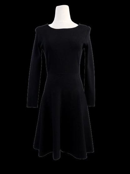 Excellent BCBGMaxazria Black Viscose Dress Size S Long Sleeve