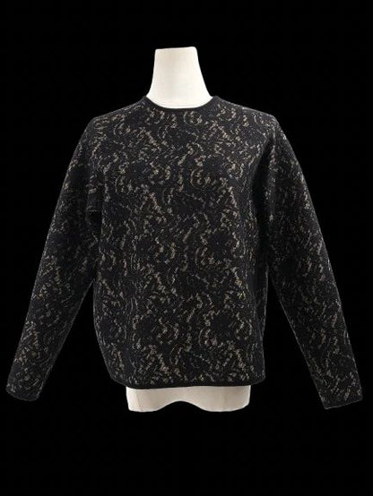 NEW N21 Black Wool Sweater Size M with Abstract Pattern