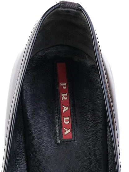 Excellent Prada Black Leather High-Heeled Shoes Size 36.5