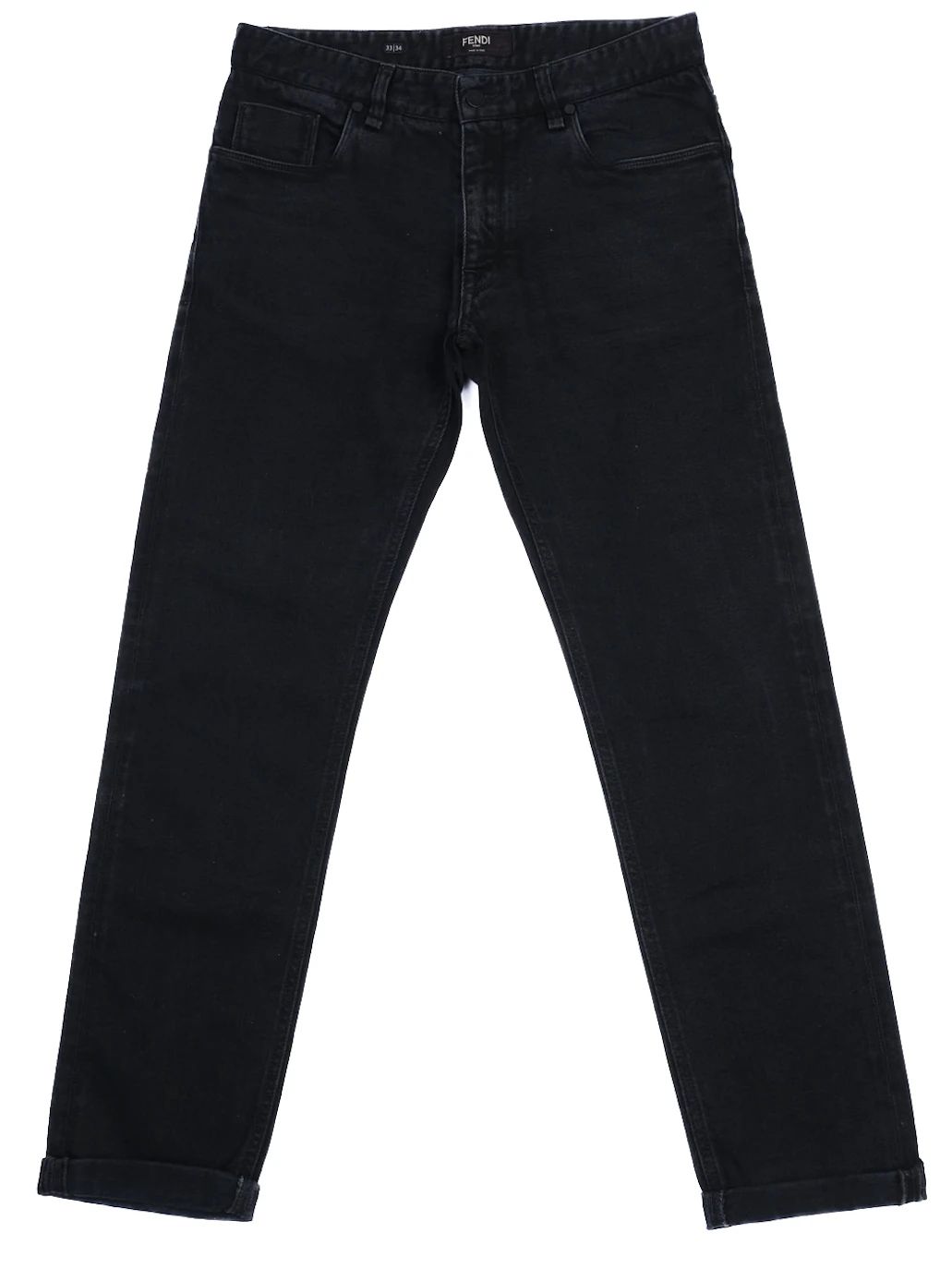 Excellent Fendi Black Cotton Jeans for Men