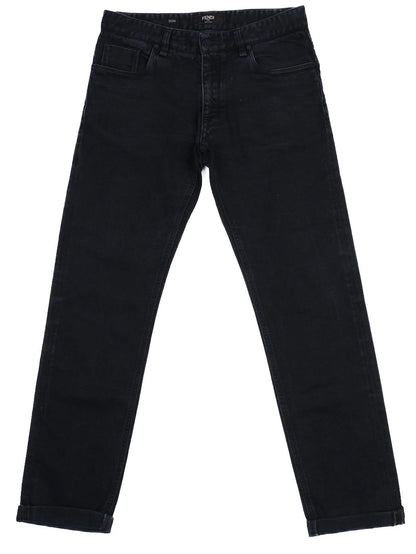 Excellent Fendi Black Cotton Jeans for Men