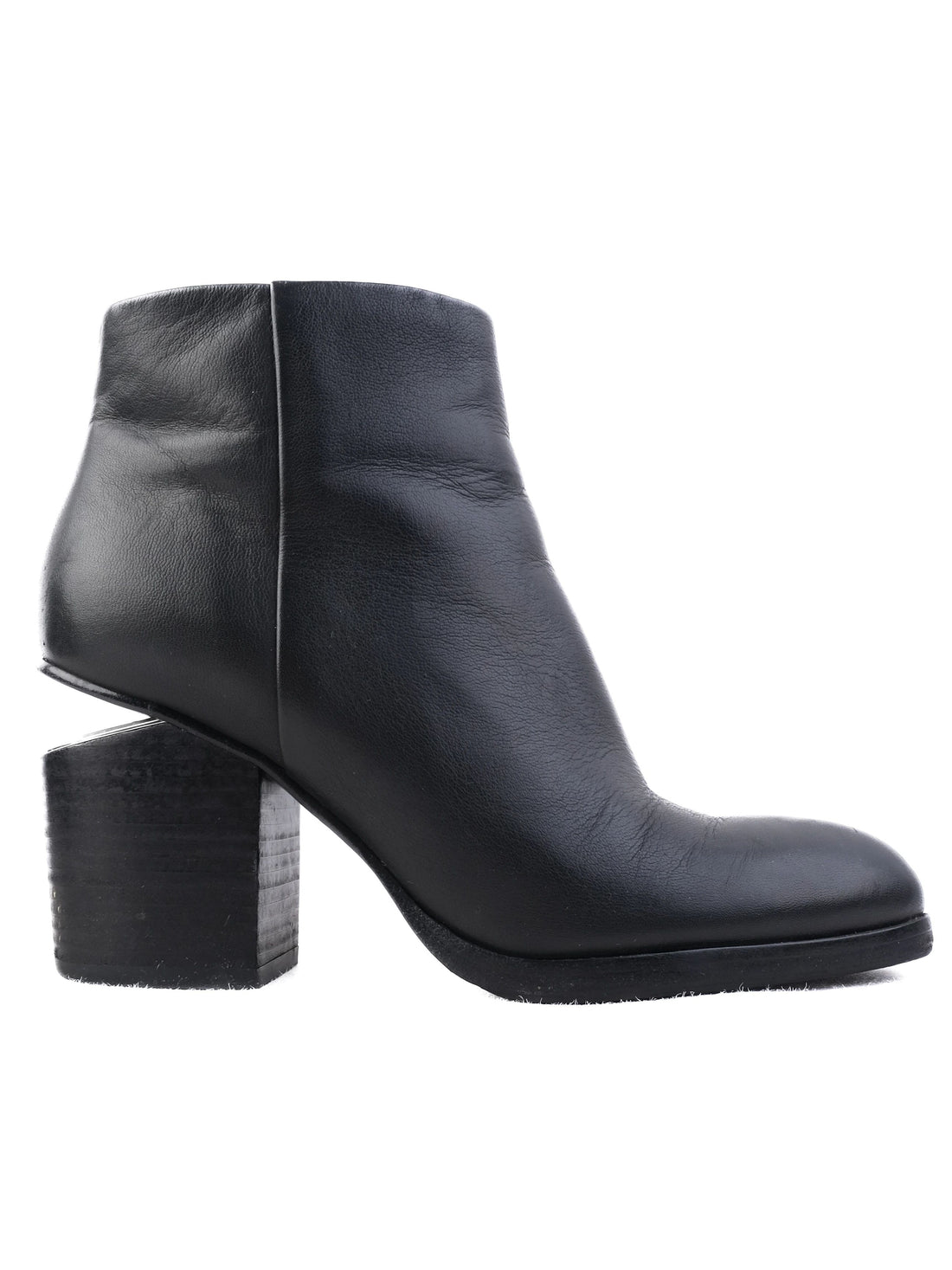 Excellent Alexander Wang Black Leather Ankle Boots Size 37.5