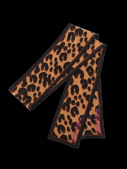 Excellent Louis Vuitton Leopard-Print Silk Scarf Combined Colors