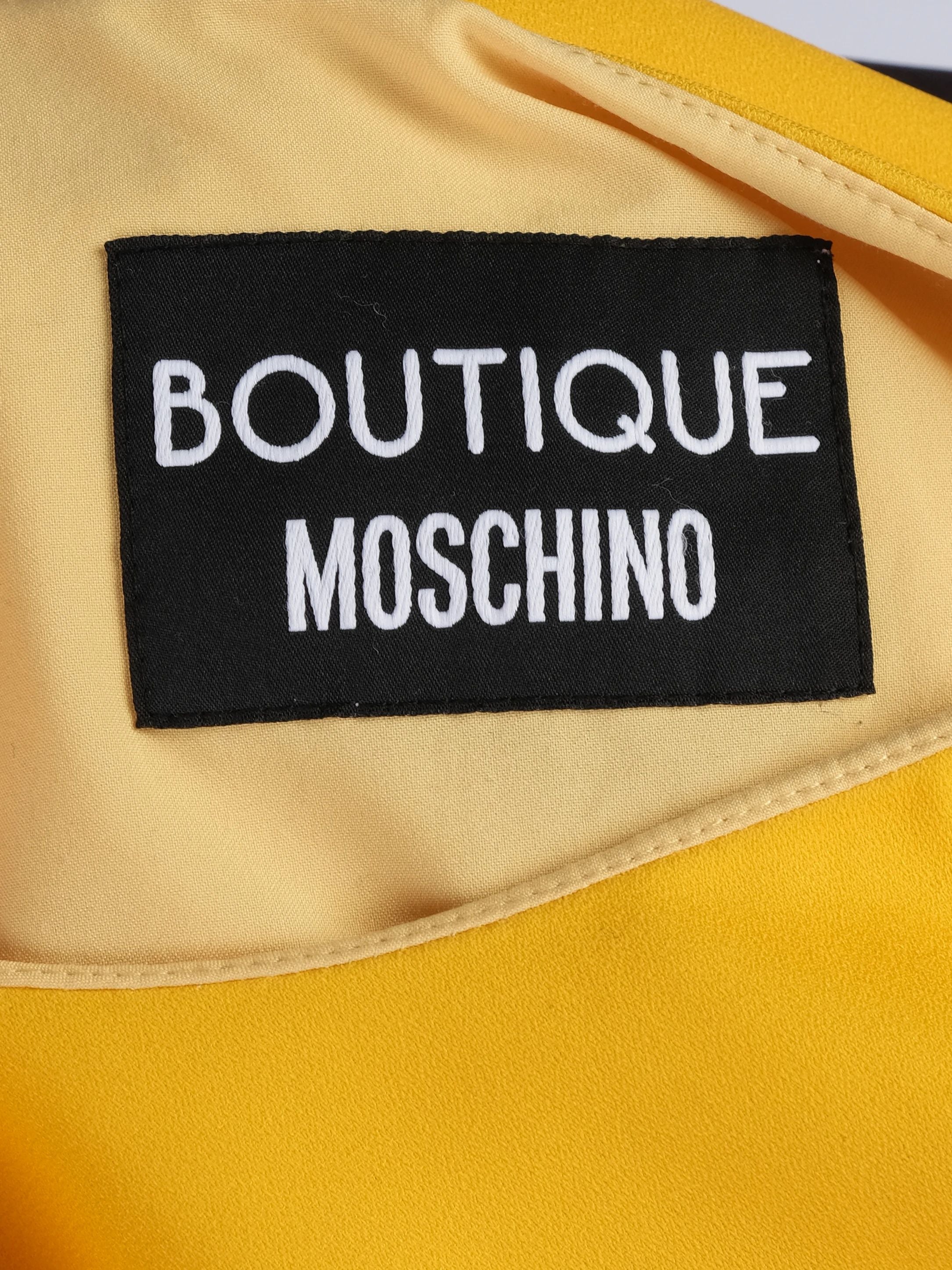 Excellent Moschino Yellow Dress Size S Boutique Graphic Design