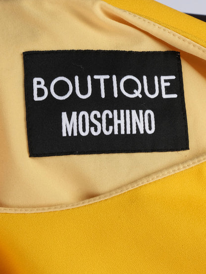 Excellent Moschino Yellow Dress Size S Boutique Graphic Design