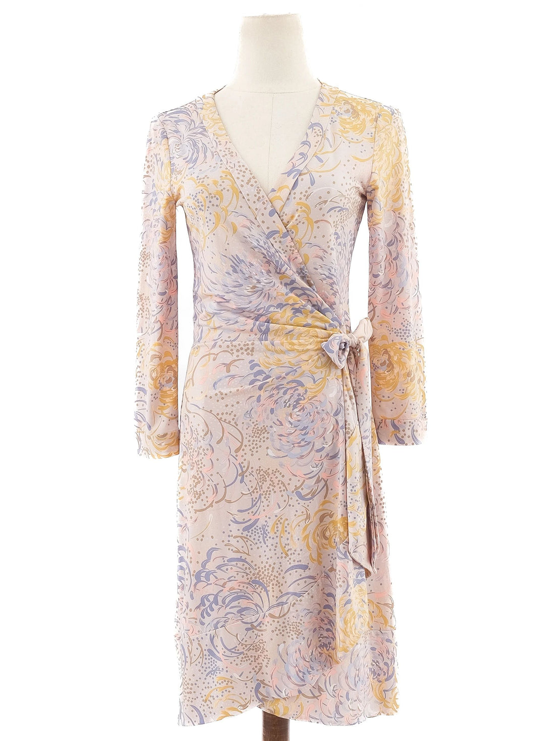 Excellent BCBGMaxazria Floral Wrap Dress Size S Combined Colors