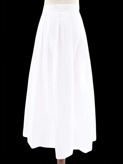 NEW Sportmax White Pleated Midi Skirt with Side Zipper Size N/A