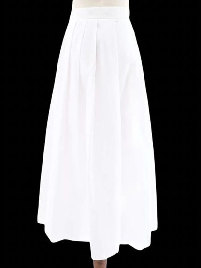 NEW Sportmax White Pleated Midi Skirt with Side Zipper Size N/A