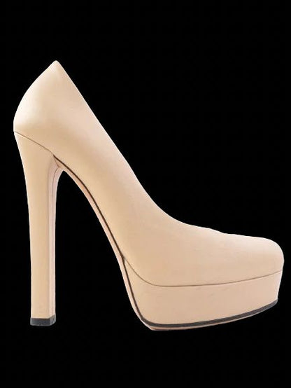 Excellent Gucci White High-Heeled Platform Shoes Leather Women&