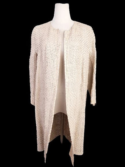 EXCELLENT Kaufmanfranco White Leather Textured Coat Size S