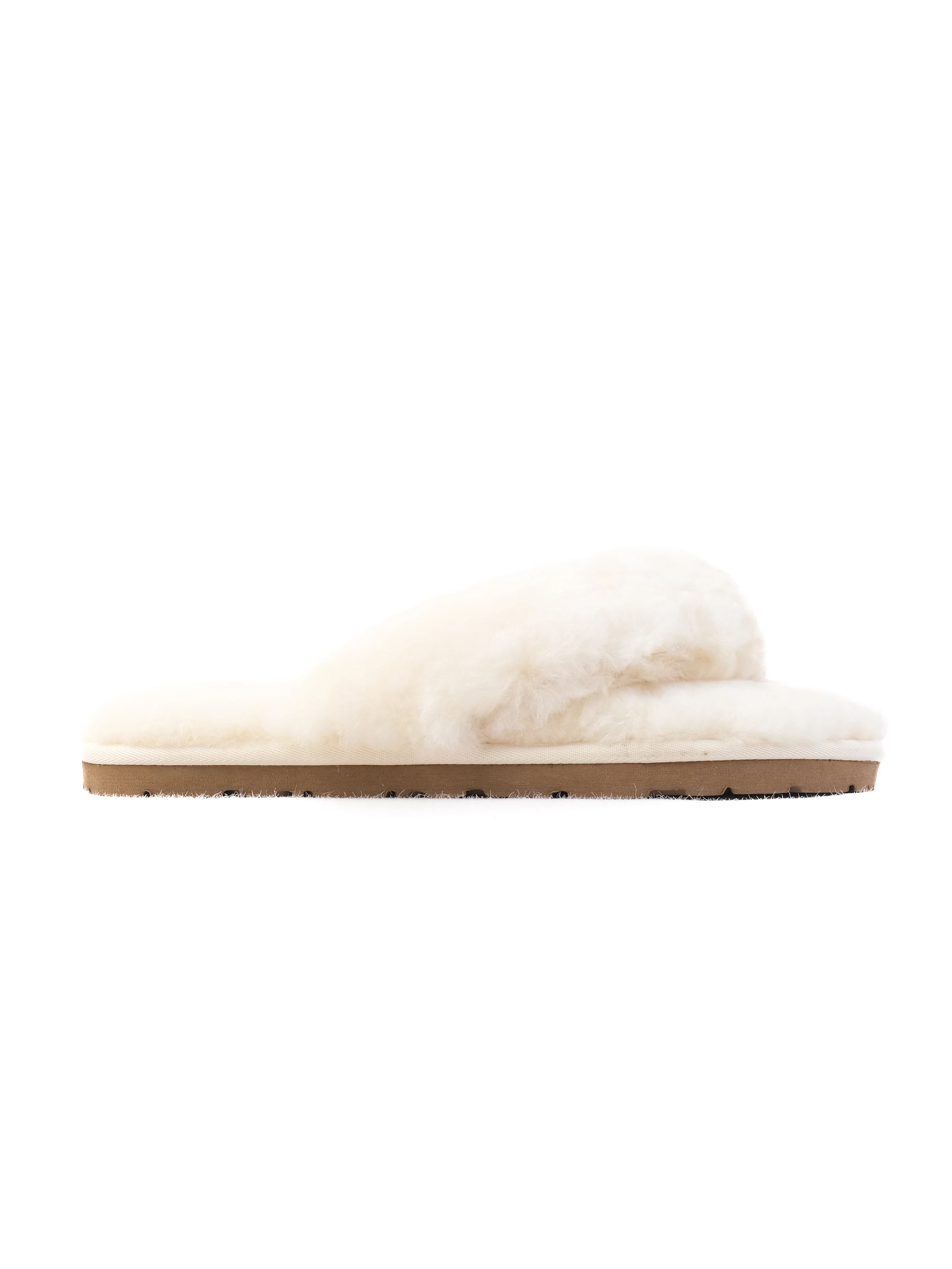 NEW Ugg White Faux Fur Slippers with Decorative Bow for Women