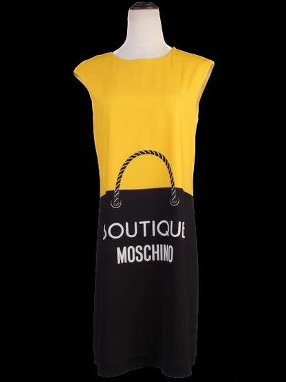 Excellent Moschino Yellow Dress Size S Boutique Graphic Design