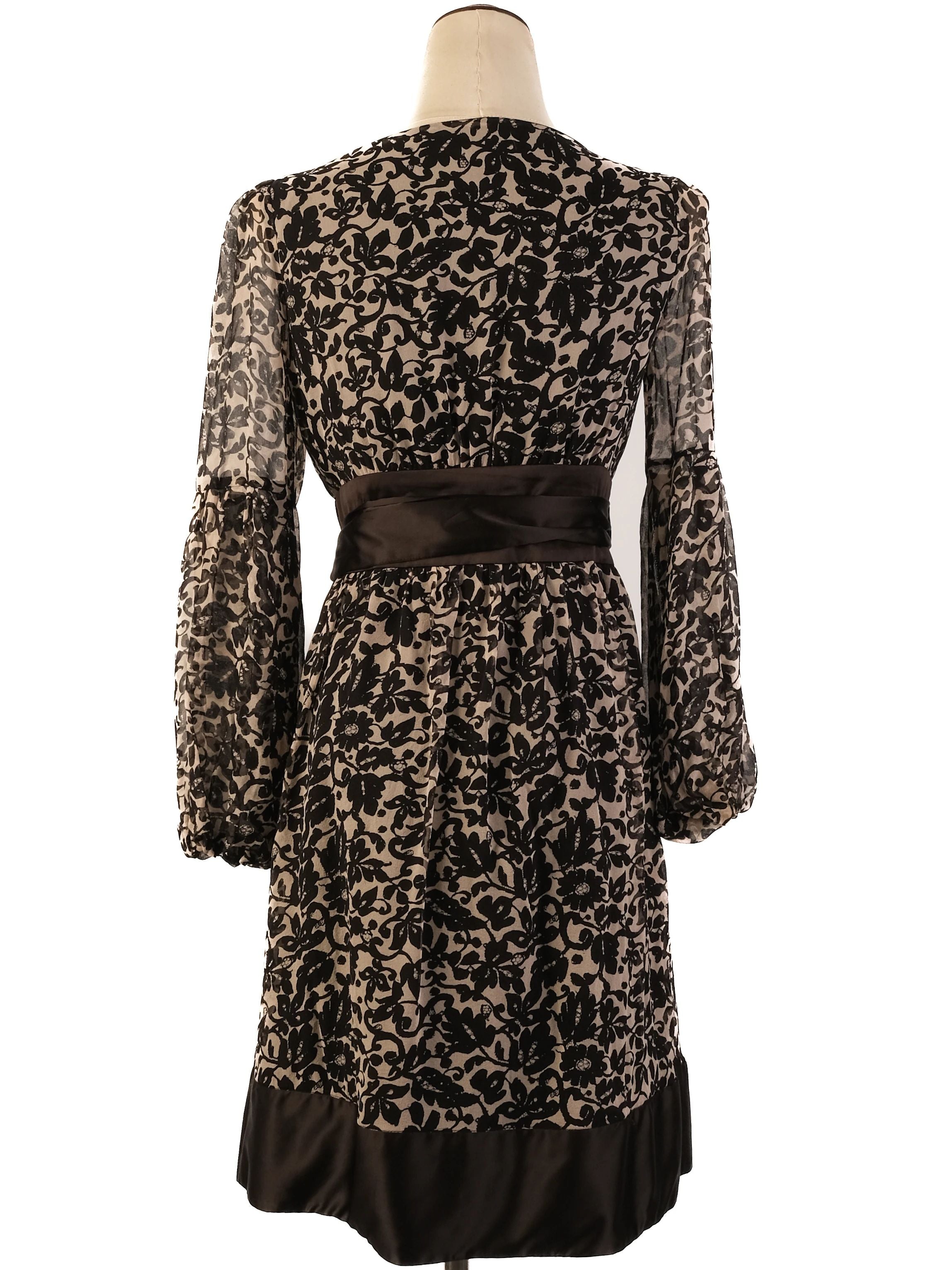 Excellent Diane von Furstenberg Silk Floral Lace Dress Size M