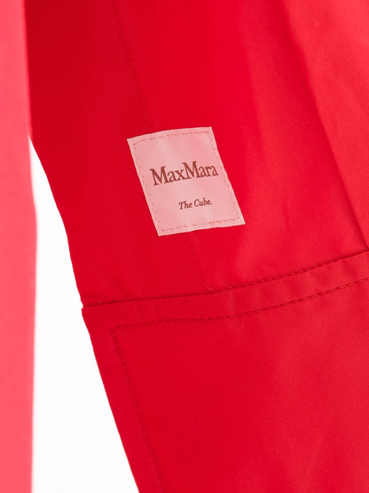 Excellent Max Mara Red Hooded Coat Size S Polyester