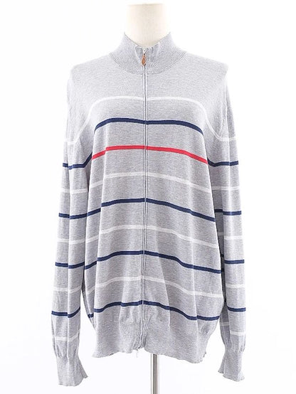 Excellent Brunello Cucinelli Gray Cotton Stripe Sweater Size XL