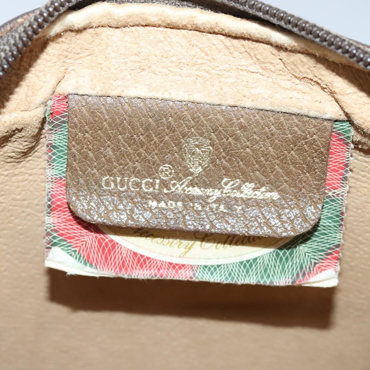 Gucci Gg Supreme Web Sherry Line Clutch Bag Pvc Beige Red 89 01 012 Auth