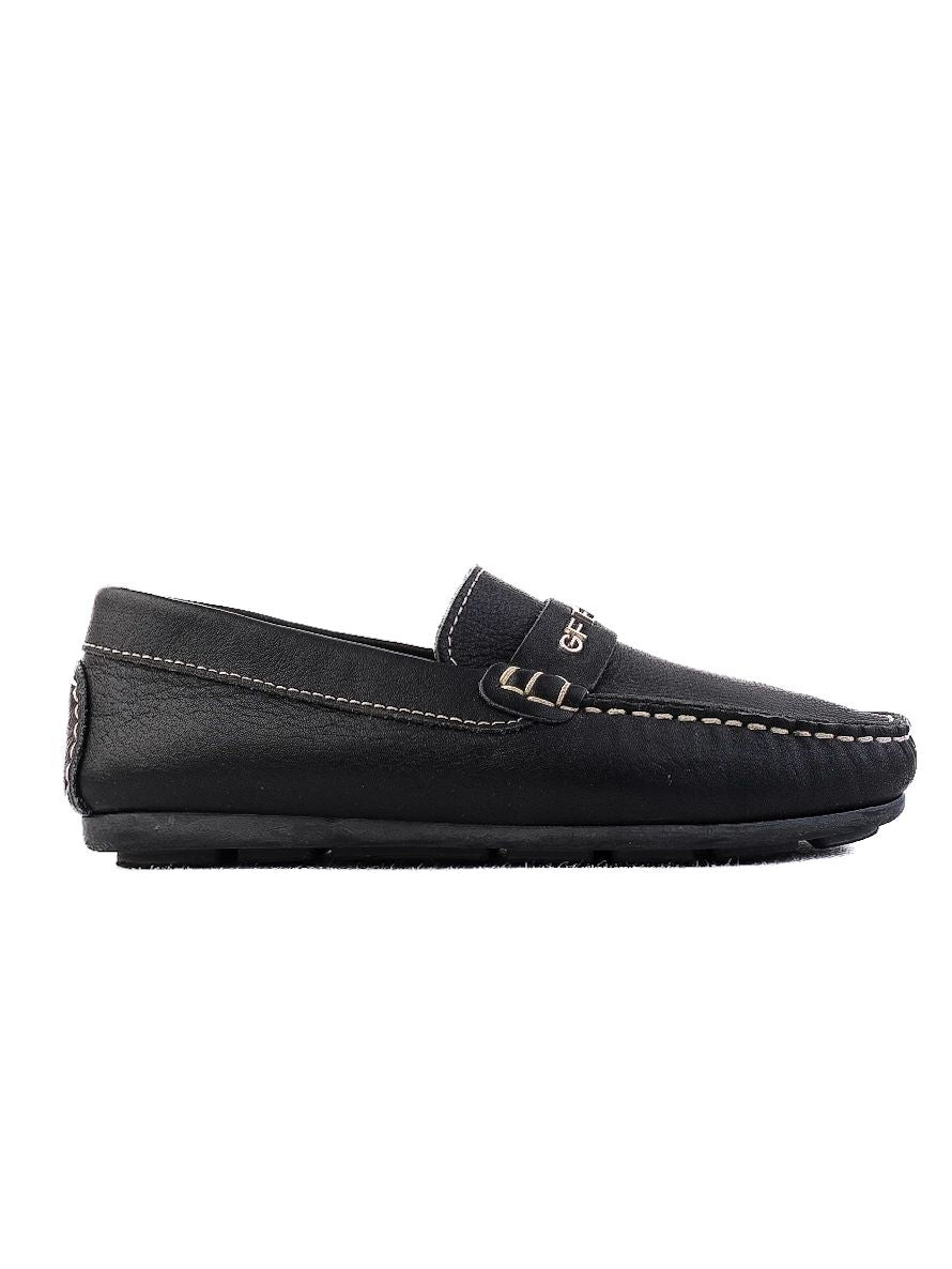Excellent Gianfranco Ferr� Black Leather Loafers for Kids Size 31