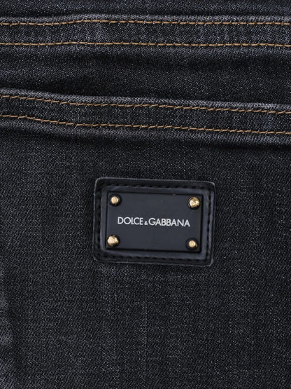 Excellent Dolce Gabbana Black Cotton Jeans Size 10 for Kids