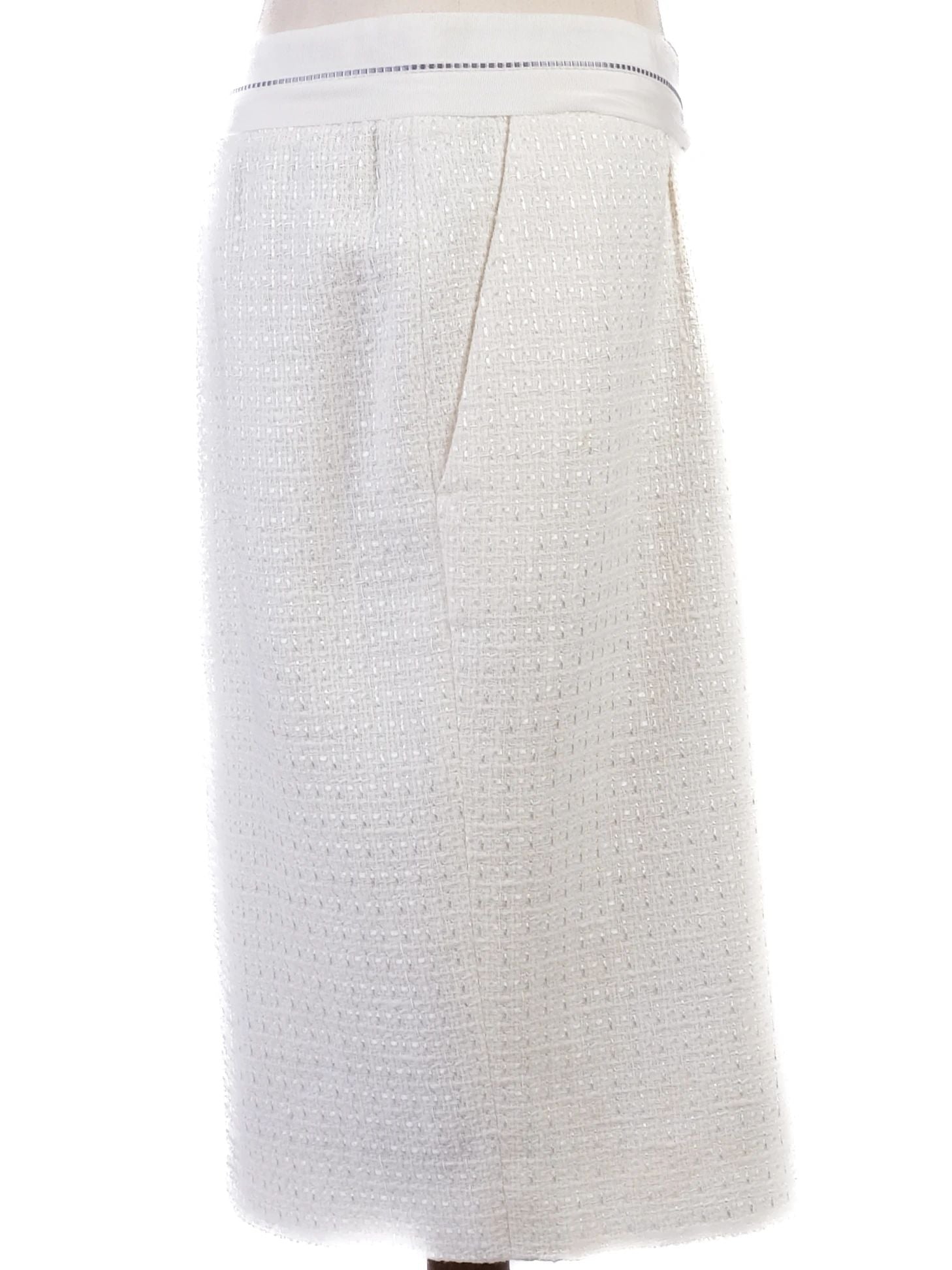 Excellent Salvatore Ferragamo White Textured Skirt Size L
