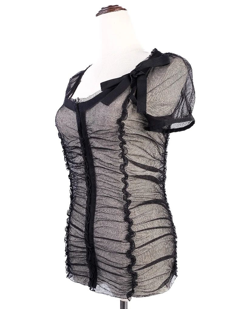 Excellent Philosophy di Alberta Ferretti Black Sheer Top Size M