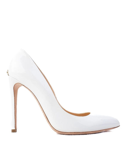 NEW Ballin White Leather High-Heeled Shoes Elegant Design