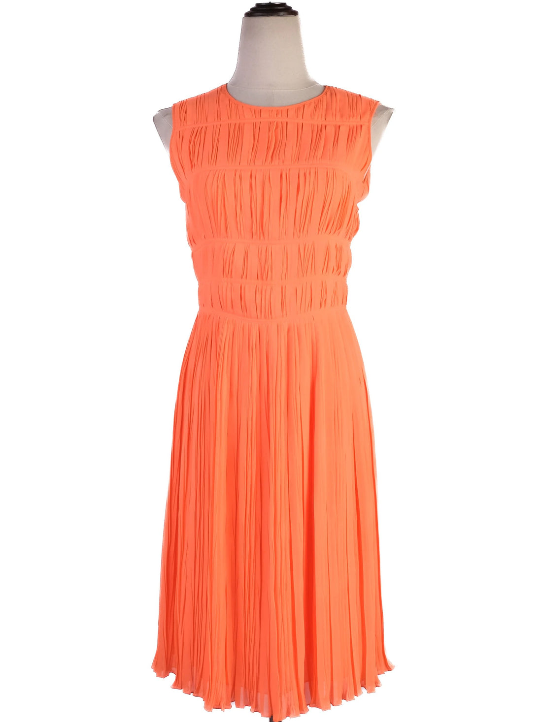 Excellent Blumarine Orange Sleeveless Pleated Dress Size M