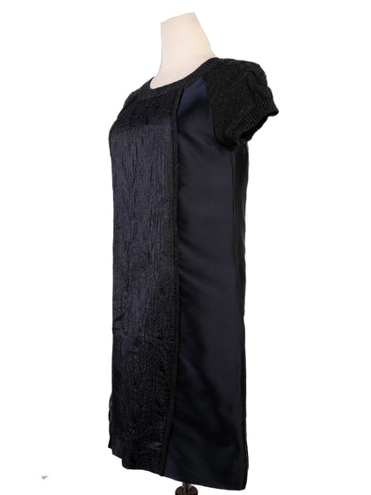 Excellent MAX&amp;Co Blue Wool Short-Sleeved Dress Size XS