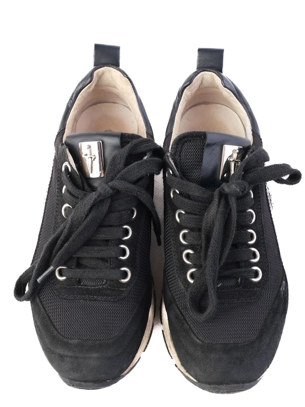 Excellent Cezare Paciotti Black Fabric Sneakers for Kids Size 32