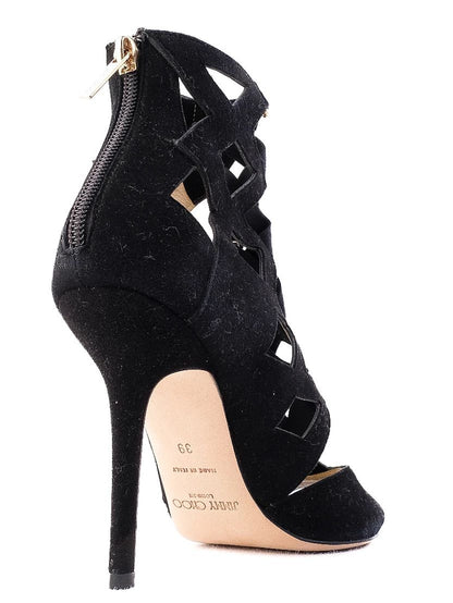 Excellent Jimmy Choo Black Suede High-Heeled Shoes Size 39