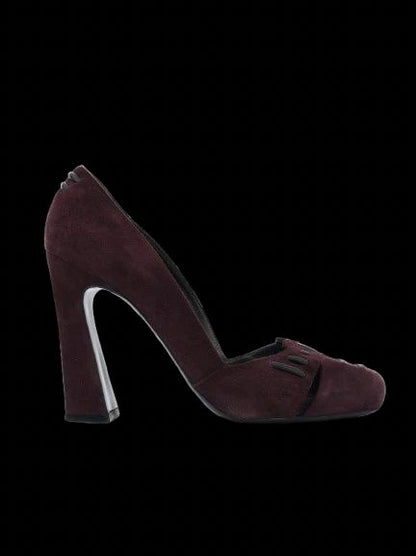 Good Donna Karan Burgundy High-Heeled Shoes Genuine Suede Size 37.5