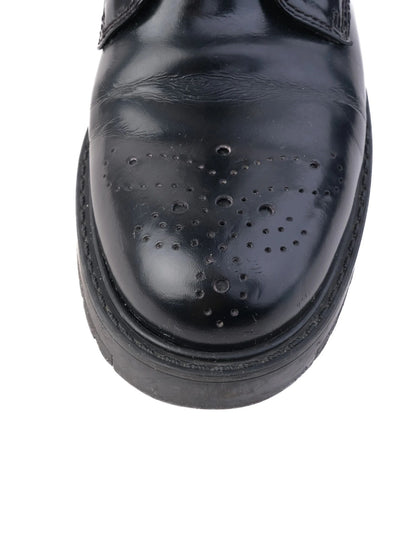 Prada Black Leather Ankle Boots with Laces &amp; Side Zipper, Size 38
